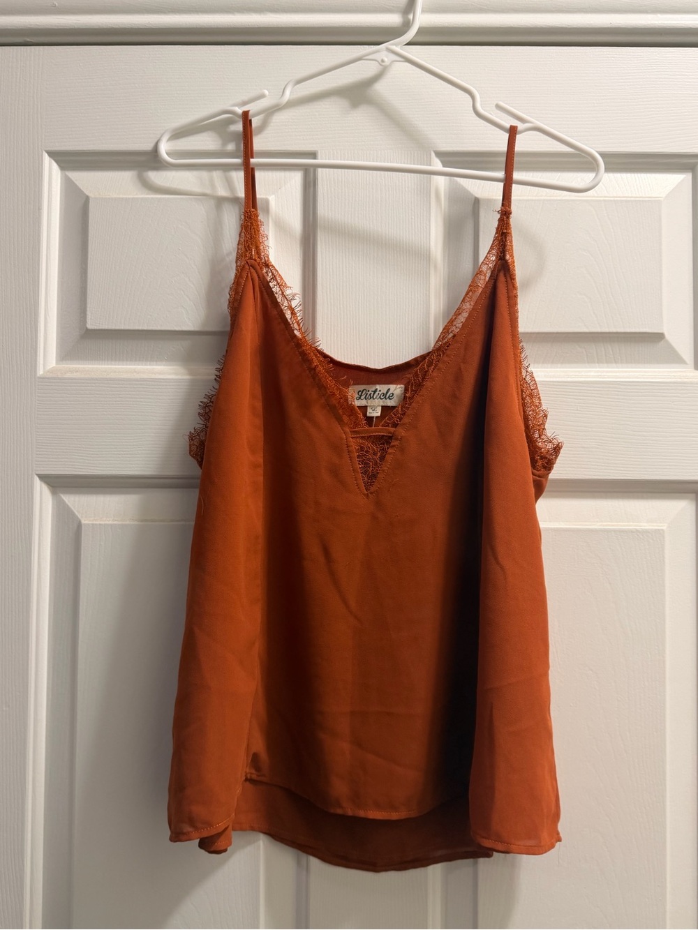 Listicle Rust-Orange Lace Trim Cami